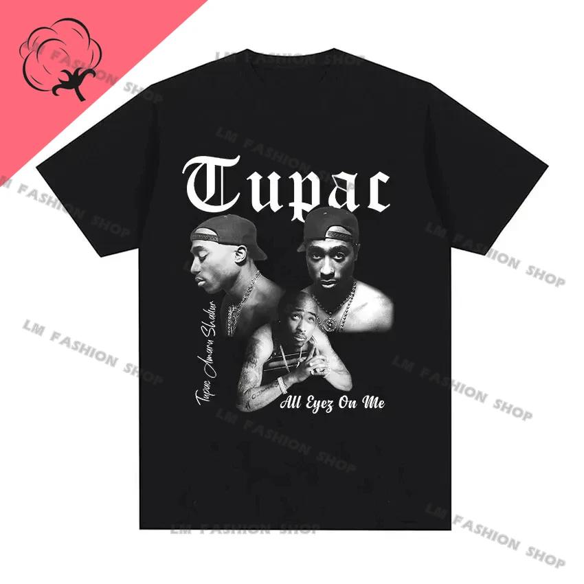 Rapper Tupac 2Pac Grafické tričko Pánské ležérní tričko s krátkým rukávem Hip Hop Street Wear Vysoce kvalitní Módní bavlněné tričko
