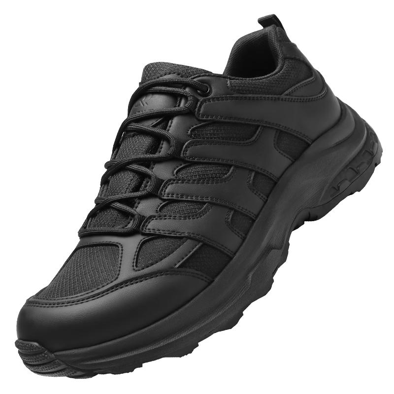 Qiangren Outdoor Waterproof Sports Casual Men's Shoes, 3515 Breathable Shock-Absorbing Hiking Training Shoes, JDA381A, Black, Size 46