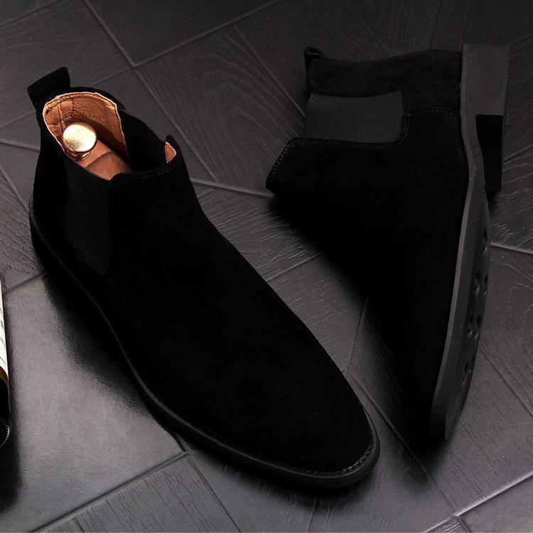 Martin Boots Men's High-top Leather Shoes Chelsea Boots Men's Mid-top Spring and Autumn Men's Shoes Men's British Style Men's Boots Breathable