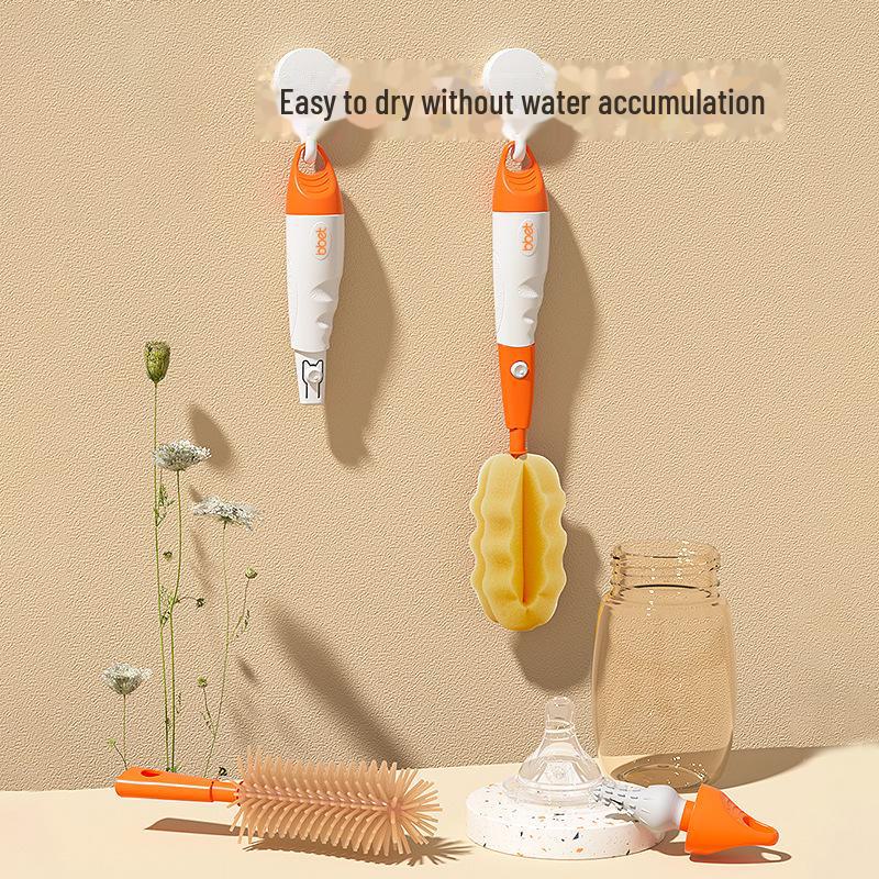 360° Drehendes Baby Silikon Schnuller- & Flaschenreinigungsbürsten-Set