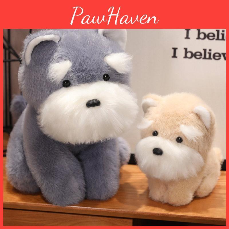 Hundemelk Tegneserie Sittende Schnauzer Plysjleketøy Søt Barn Ferie Dukke Gave