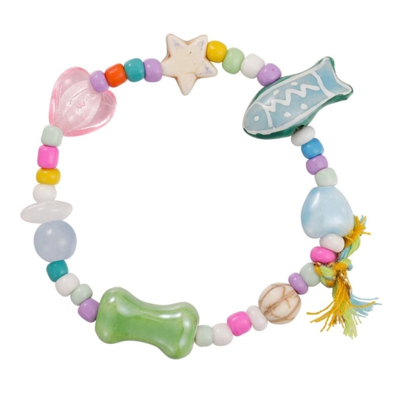 

Women s Vintage Beaded Bracelet With Lovely Cartoon Rabbit Carrot Designs Elastic Sturdy Glass Materials Daily Use