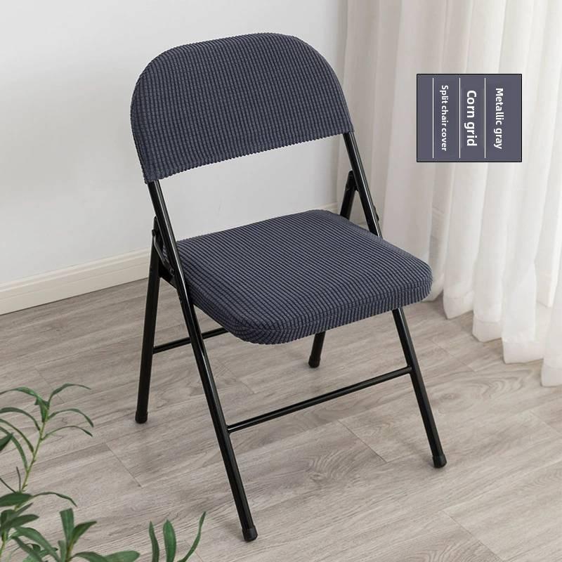 Chair Split Folding Type Two Piece Cover With Solid Color Design For Party Home