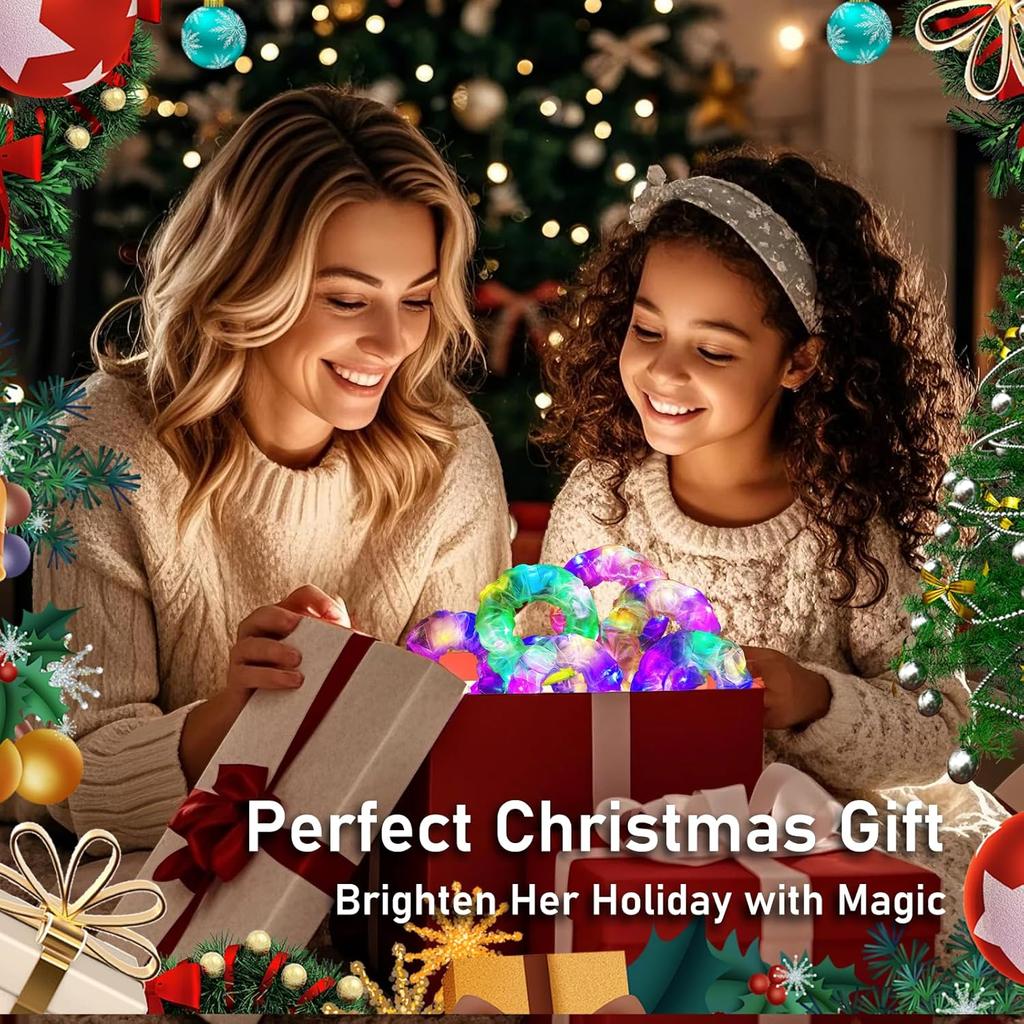 1-40 Stück LED-Leucht-Haargummis, leuchtende Haarbänder für Mädchen, leuchtende Haargummis, Kopfbedeckungen für Geburtstagsfeiern, Haaraccessoires