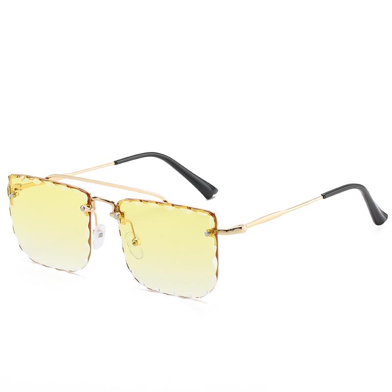 JYL Sunglasses Rimless Ladies Uv Protection Double Bridge Versatile 1582 A-18514
