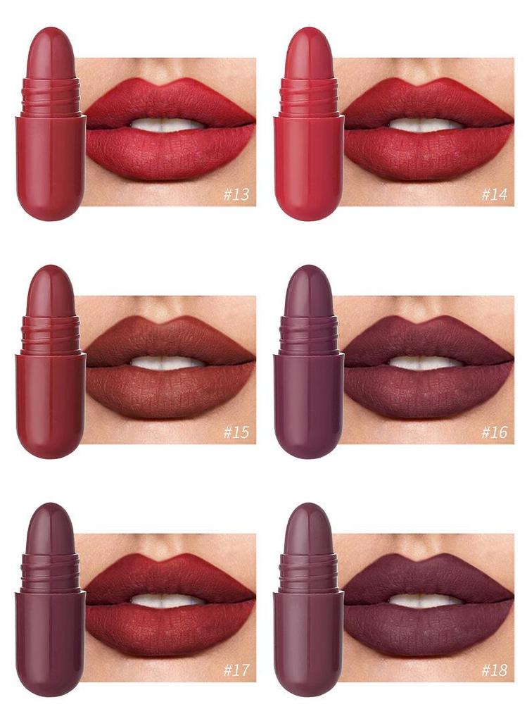 Magic Casa 18-Color Mini Matte Velvet Lipstick Set - Long-lasting & Non-transferable