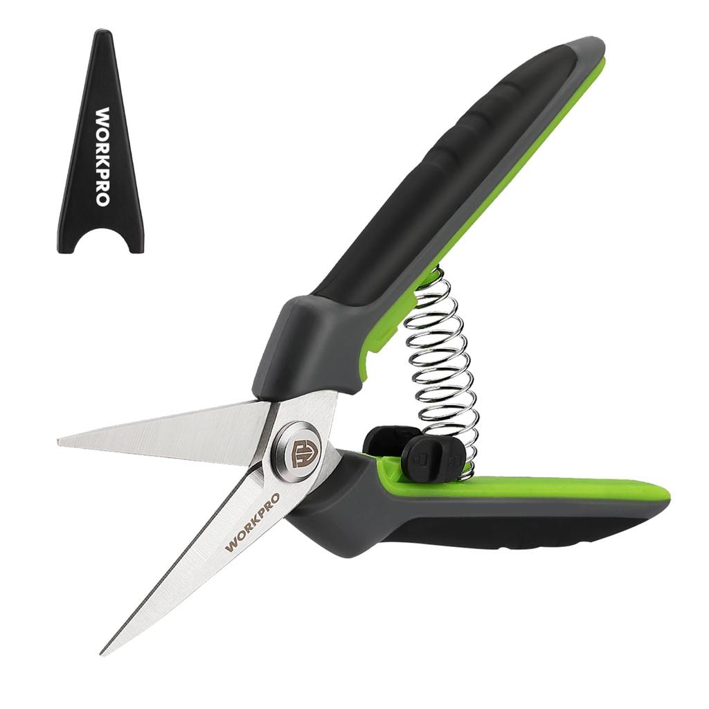 WORKPRO Pruning Gardening Pruning Gardening Sharp Easy to Comes with Safety Flower Garden Branch Fruit Garden Pruning Green Black Shears, Shears,