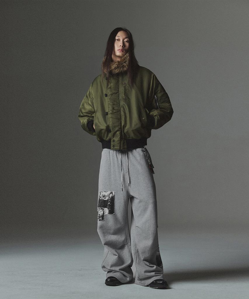 Not4Nerd Fur Hooded N2B Bomber Jacket - Khaki