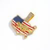 American Flag Drip Oil Full Diamond Alloy Pendant American Independence Day Hip Hop Necklace Men's Necklace Jewelry