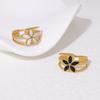 Hot-Selling 18k Gold Titanium Steel Floral Ring - Versatile Women's Fashion Jewelry
