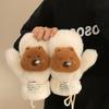 3D Animal Plush Gloves Winter Warm Gloves for Kids Teens Hand Warmers Furry Mittens Coldproof Windproof Cycling Handwear