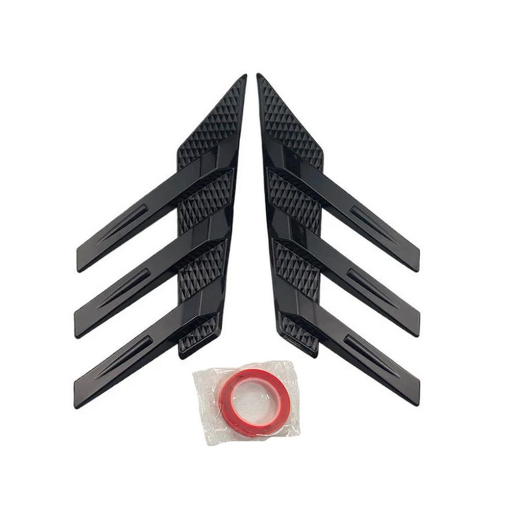Ny 1 Par Bil Bakrute Dekorasjonsklistremerker Sidespoiler Splitter Trim Svart