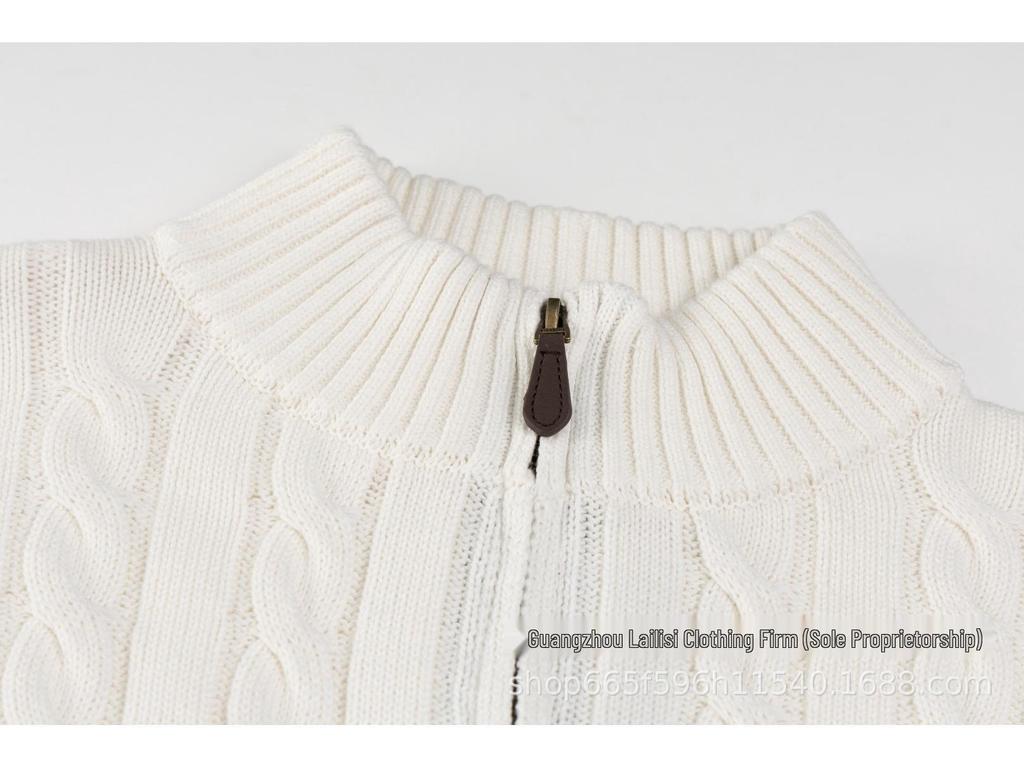 AA Scan Code 2025 Autumn/Winter RL Pony Embroidery High Neck Half-Zip Unisex Sweater