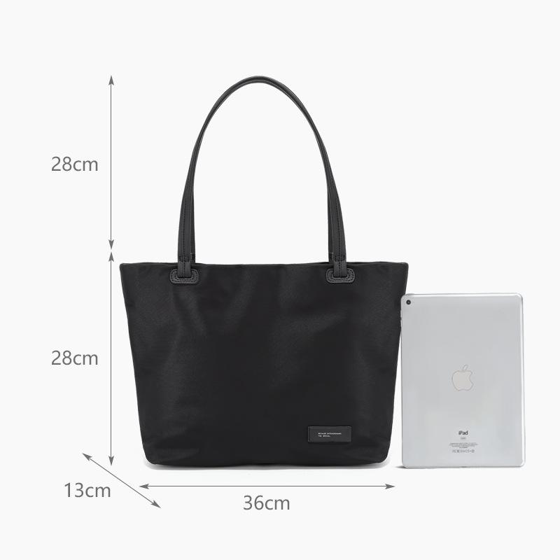 Новая минималистичная нейлоновая сумка-тоут в корейском стиле, легкая, большая вместимость, сумка через плечо для поездок на работу, в школу, для ноутбука, кошелек чёрный