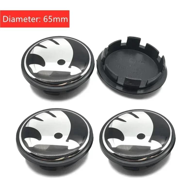 2025 Horké pro Škoda 56/60/65mm Středové krytky kol auta Logo Rapid Kodiaq Fabia Karoq Laura Superb VRS Yeti Octavia Scala Pneumatika D