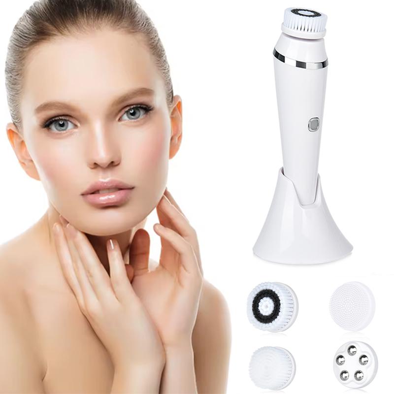 New Arrival Skin Care Device Facial Massager Electric Facial Cleansing Brush Waterproof Soft Silicone Face Washing Brush