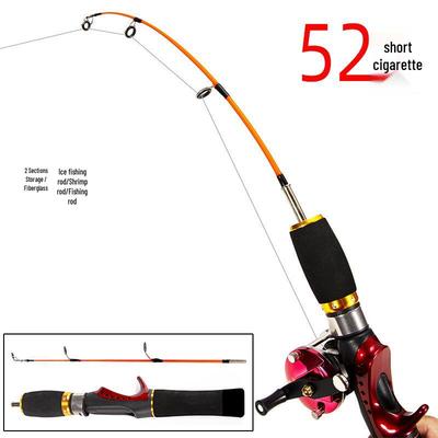 52cm Ultraleichte Glasfaser Winter Eisangelrute mit zweigeteiligem Griff