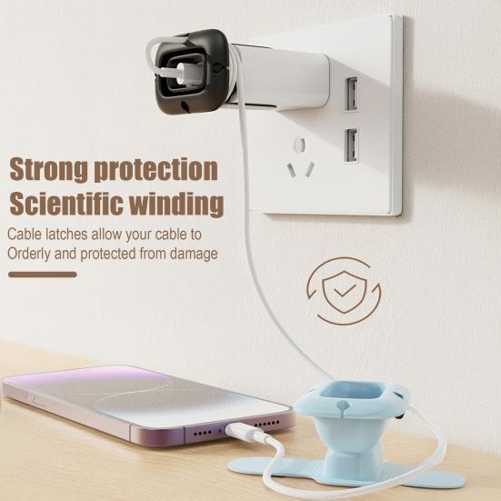 Retractable Charger Cable Winder Tangle-Free Universal Charger Power Data Cord Organizer Silicone Cable Holder Charging Wire Saver