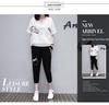 Summer 2024 Korean Style Plus Size Women's Sportswear Set - Short Sleeve Top & Seven-Point Pants