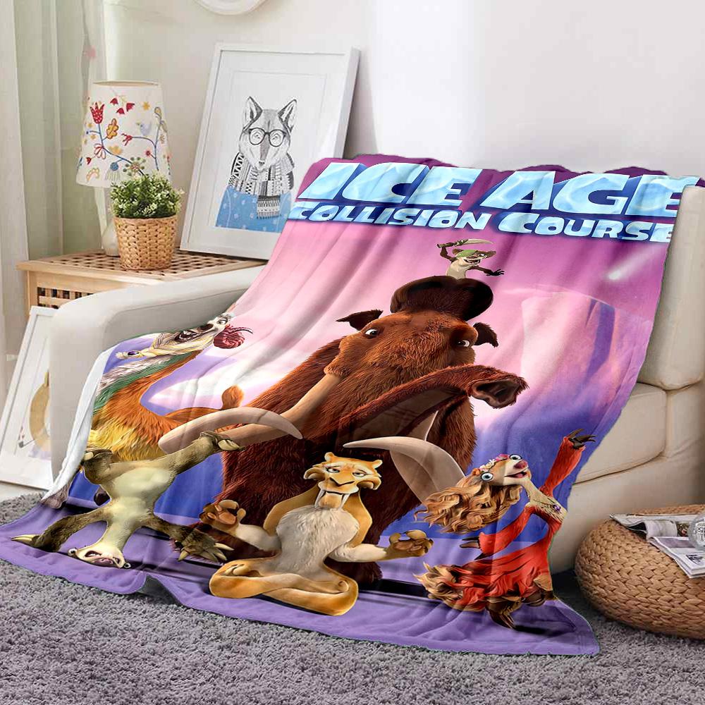 Ice Age Flannel Blanket Throw Blanket Soft Warm Sofa Bed Camping home Decor Unique Christmas Gift C9261556