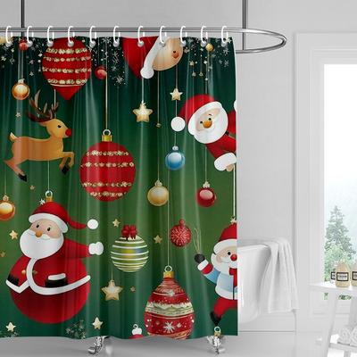 Home Decoration Shower Curtains for Bathroom Waterproof Curtain Fabric Modern Nordic Style Living Room Merry Christmas Winter