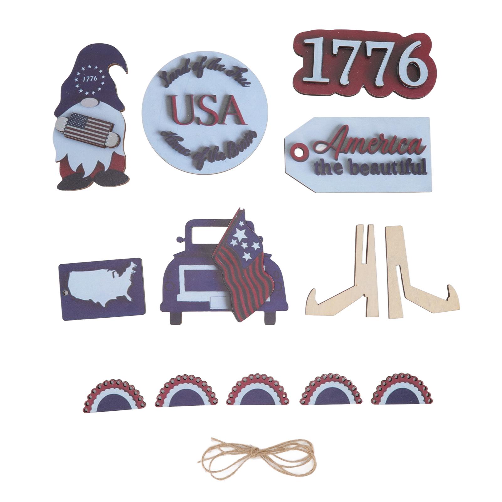 

Independence Day Wooden Decoration Beautifully Designed Vibrant Colour Sturdy Patriotic Tray Wooden Type 5