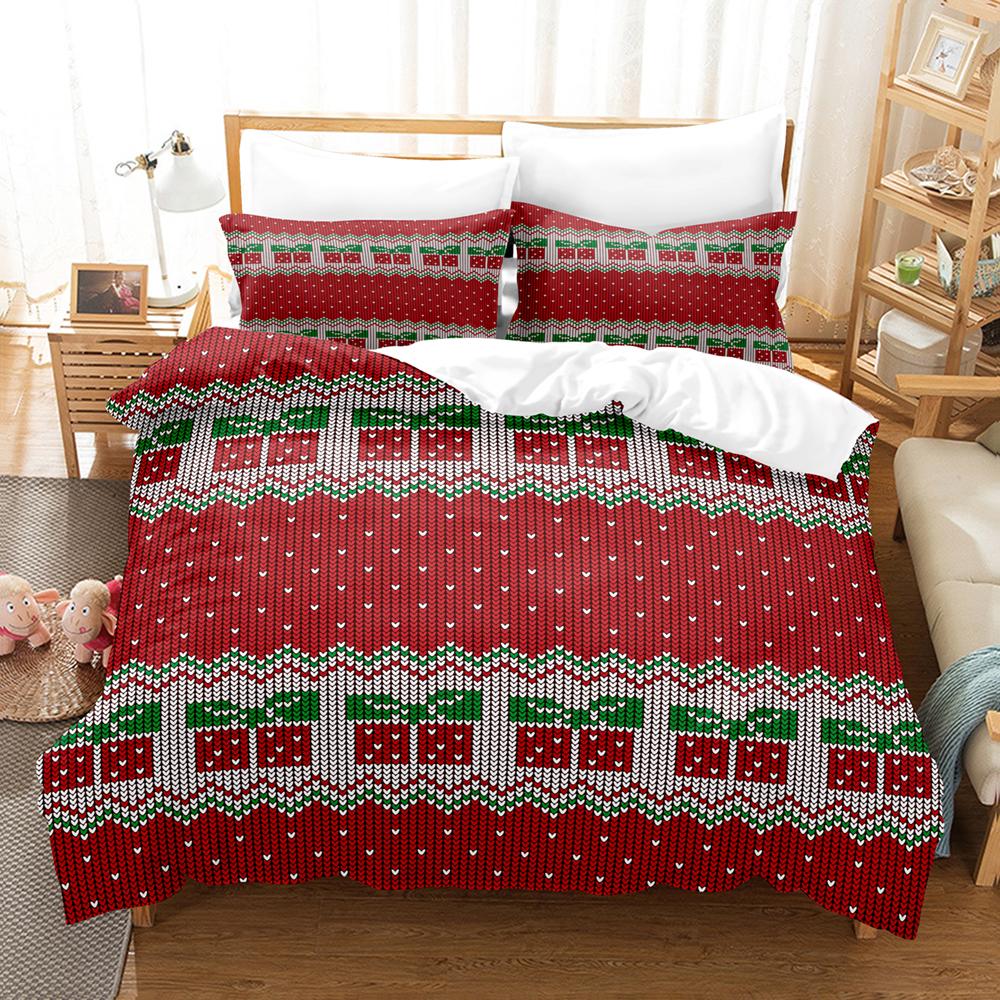 Merry Christmas Duvet Cover Christmas Graffiti Bedding Set Happy New Year Quilt Cover Holiday Gifts Bedroom Decoration