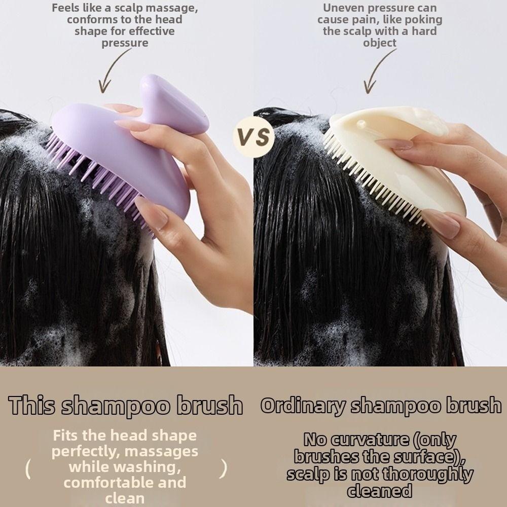 Soft Silicone Shampoo Brush Dandruff Removal Head Scalp Massager Hair Washing Comb Salon Use