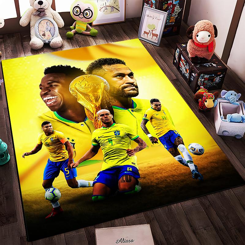 Football Sports Designed floor mat, suitable as a non-slip mat for the living room or bedroom sofa
