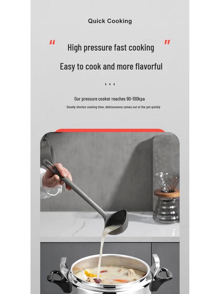 Large Capacity Multi-functional Aluminum Pressure Cooker for Gas Stoves - Explosion-Proof and Perfect for Soups and Stews