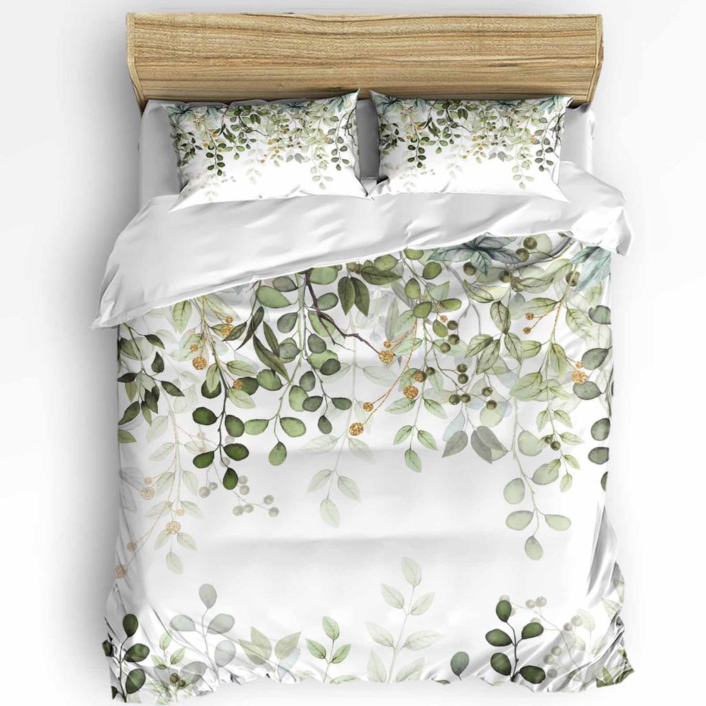 Tropical Banana Leaf Green Duvet Cover Set 3pcs Double Bed Quilt Cover Pillowcase Home Textile Bedding