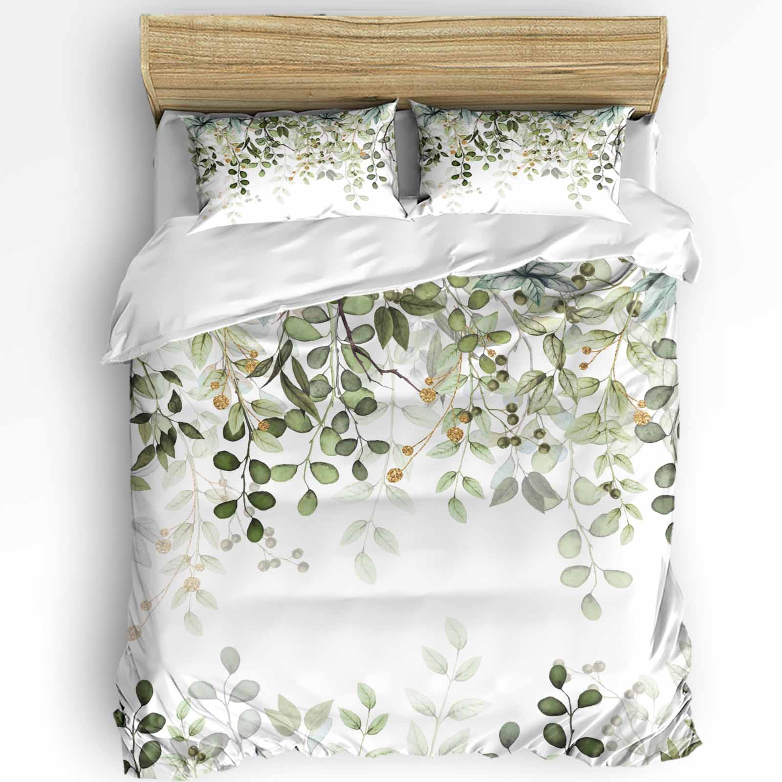 

Tropical Plant Banana Leaf Green Duvet Cover With Pillow Case Custom 3Pcs Bedding Set Quilt Cover Double Bed Home Textile EU Single(135*200cm)3pcs