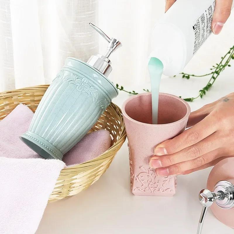 Liquid Soap Dispenser Bathroom Sanitizer Bottle Hand Pump Emulsion Shampoo Bath Shower Gel Press