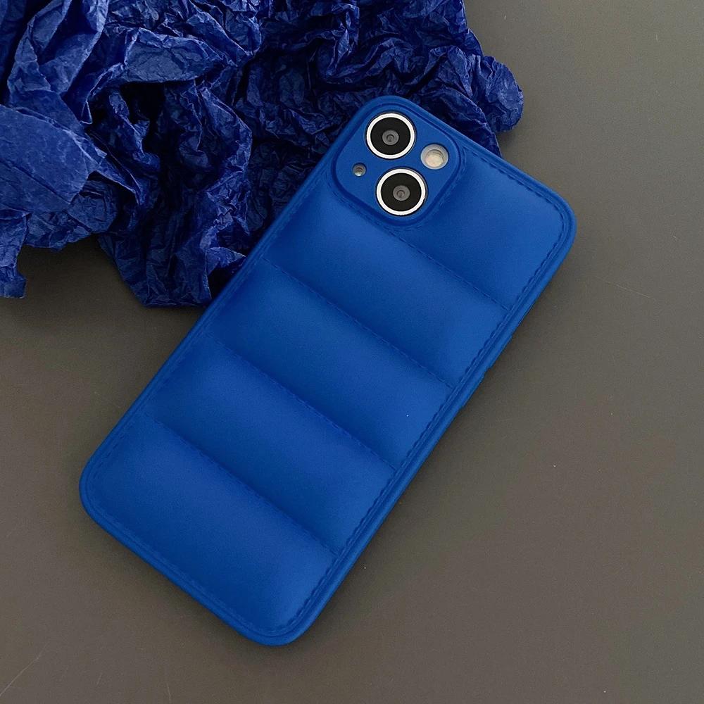 Colorful Down Jacket pattern silicon phone case for iPhone 16 15 14 13 12 11 Pro Max Plus full camera shockproof soft back cover