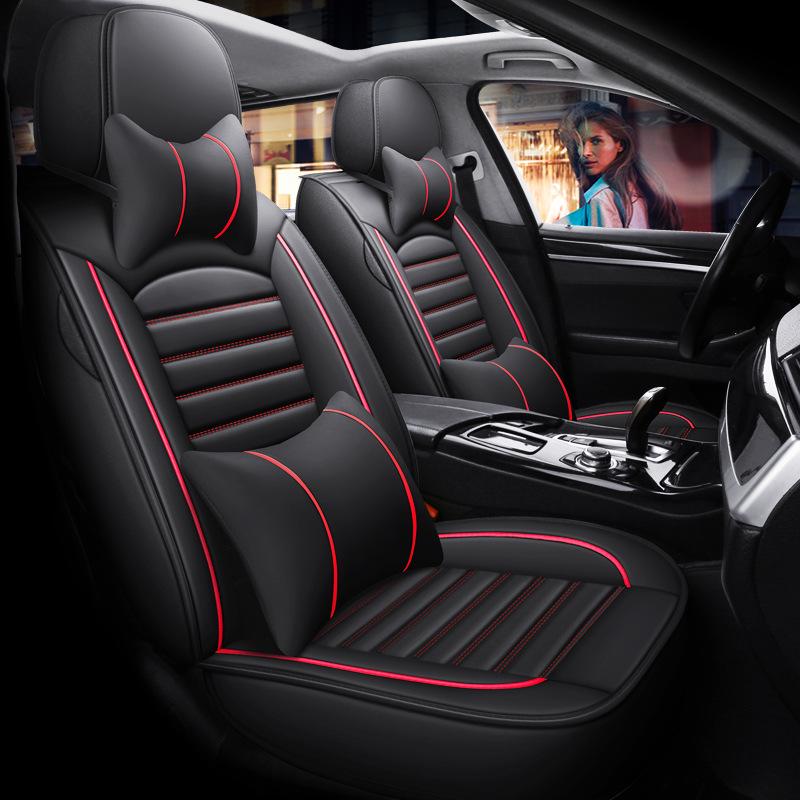 HK Four Seasons A1 Full Leather Car Seat Cushion - Sporty, Universal Fit Interior Cover