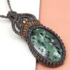 Handmade Ruby Zoisite Macrame Thread Gemstone Jewelry 20-36''Ad Necklace