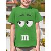 M&M Chocolate Bean Innovative Children T Shirts Children's Clothing Fun 3D Cartoon Print Tops Summer Crewneck Tees
