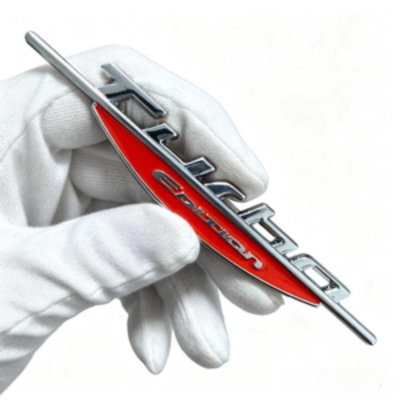Turbo Edition Modified Car Emblem Metal Rear Badge with Sporty Automotive Style Body Side Sticker Decal Universal Fit