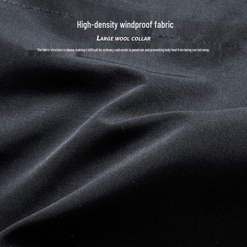 Men's Winter Mid-Length Parka with Fox Fur Collar and Rabbit Fur Down Liner