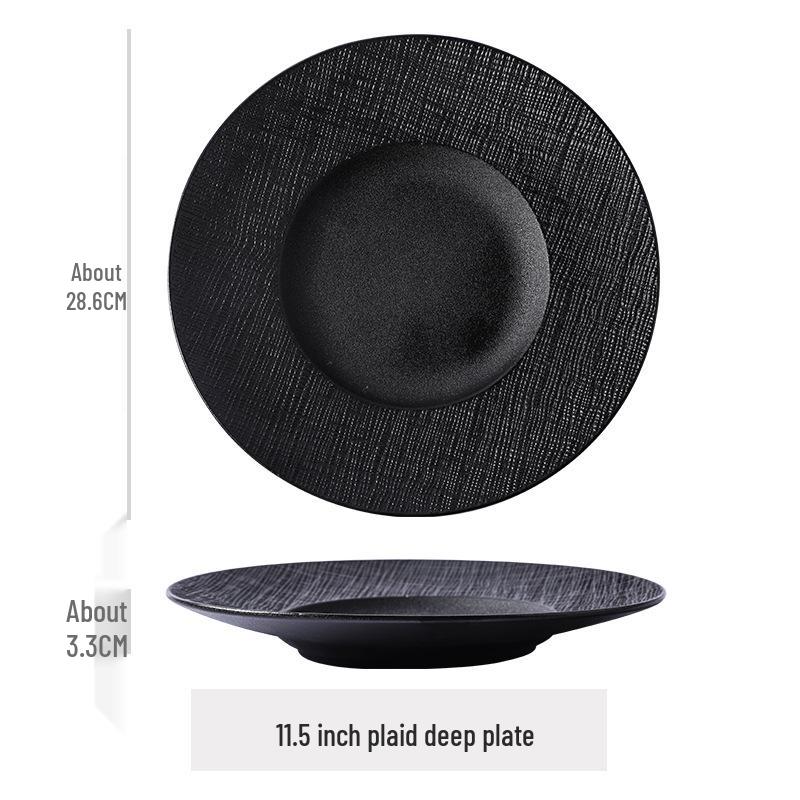 Nordic Minimalist Black & White Ceramic Baking Dish – High-end Display Plate for Influencers, Hotels & Restaurants