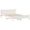 VidaXL Bed Frames Without Mattress White 135x190 Cm Solid Pine Wood, Bedroom Furniture, Slatted Base, Wooden Bed, 855607