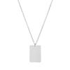 European and American Light Luxury Stainless Steel Square Pendant Necklace, 18*12MM, Fashionable and Versatile.