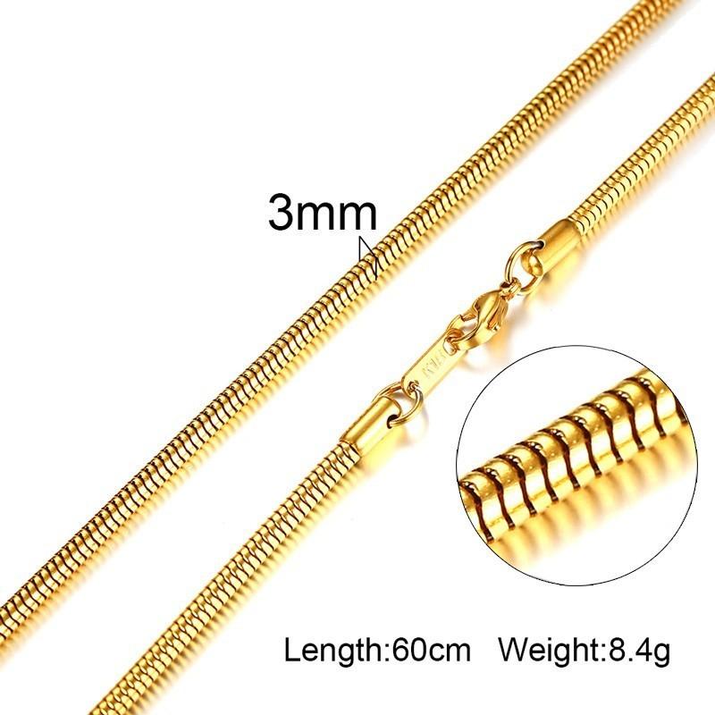 Damen Herren Ketten Halsketten Edelstahl Flache Schlangenglied Gliederketten 24" Breite 3mm 4mm 6mm