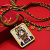 Classic Gold Tone Thangka Necklace: Multicolored Tibetan Zhakilamu, Female Wealth, Dazzling Colors, Semi-Handmade.