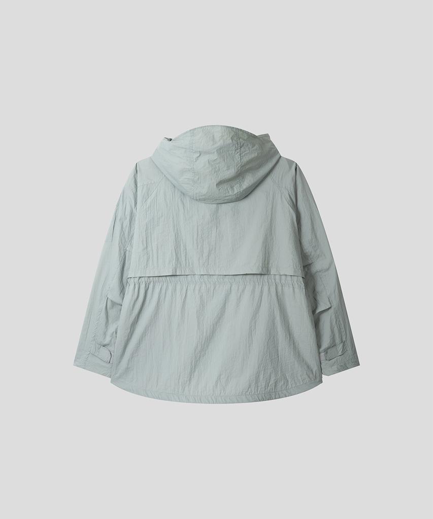 Black Moment Technical Hooded Windbreaker Jacket [Light Grey]