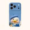 Adorable Fluffy Furry Beret Duck Blueberry Thumb Graphic Art Film Aesthetic Protective Shockproof Bumper Case For iPhone 14 15 16 Pro Max Plus
