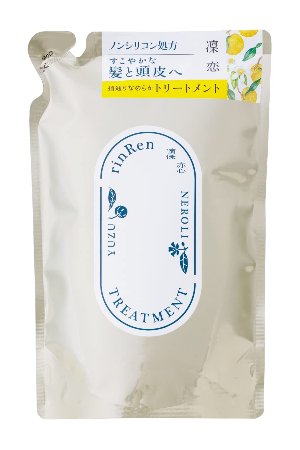 

RinRen Treatment Refill Yuzu & Neroli 400ml [Silicone-free, natural, additive-free, natural aroma, scalp care, smooth, citrus]