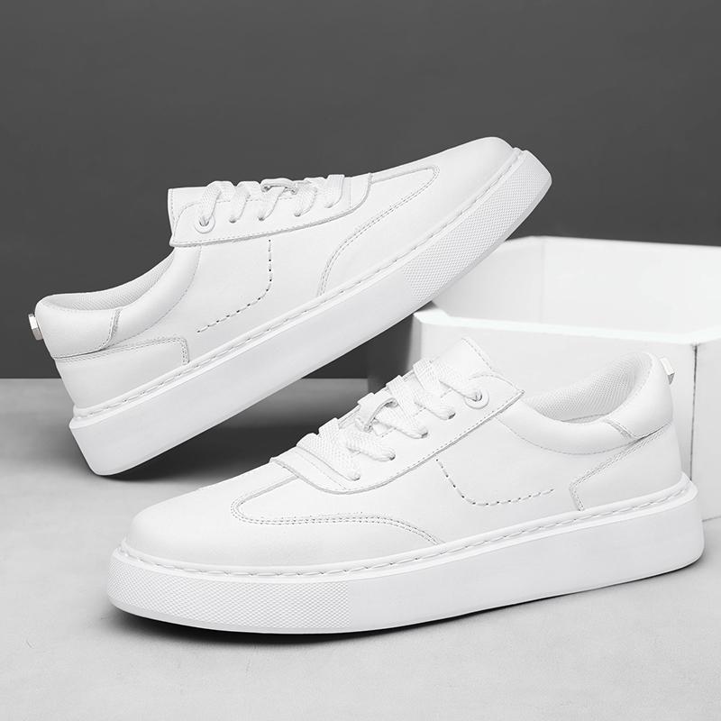 Fashion Fashion Lace-up Sneakers Genuine Leather Men Casual Shoe Comfort Sports Skateboard Footwear Outdoor Leisure Man Vulcanized Shoes