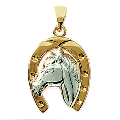 [D8013] - Pingente banhado a ouro 'Lucky' banhado a prata - 18x15 mm