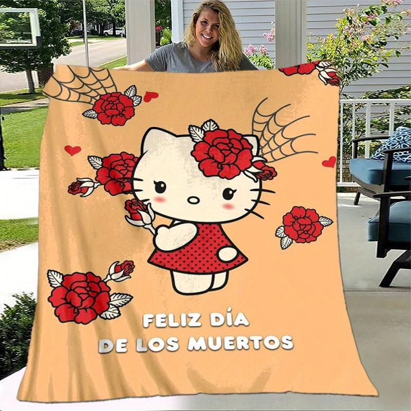 1pc. Hello Kitty Day of the Dead Blanket - Perfect for Home, Office, or Outdoor Use - Unique G
